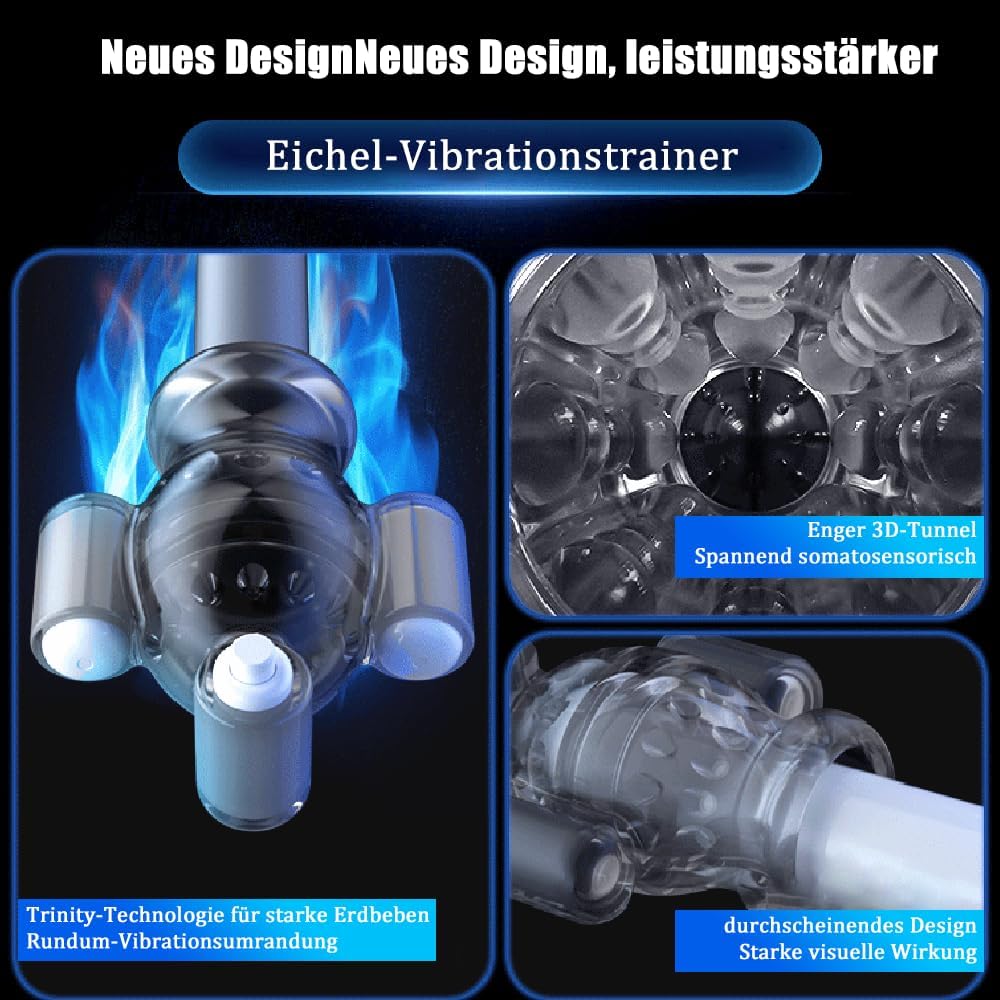 Elektrischer Penistrainer Massagegerät Eichelvibrator Masturbator mit 11 Vibrationsmodi