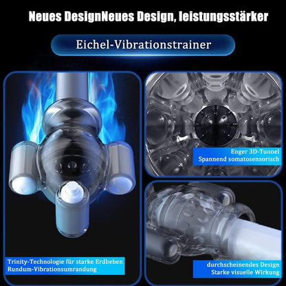 Elektrischer Penistrainer Massagegerät Eichelvibrator Masturbator mit 11 Vibrationsmodi