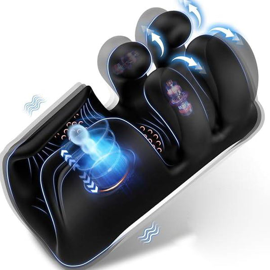 Elektrische Penistrainer Eichelvibrator mit 10 Finger Massage & Klopfen & Vibrieren