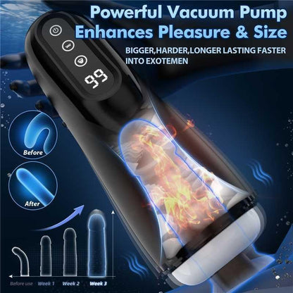 LCD Display Elektrisch Masturbator Penis Trainer Vibrator mit 9 Saugmodi 9 Vibrationsmodi
