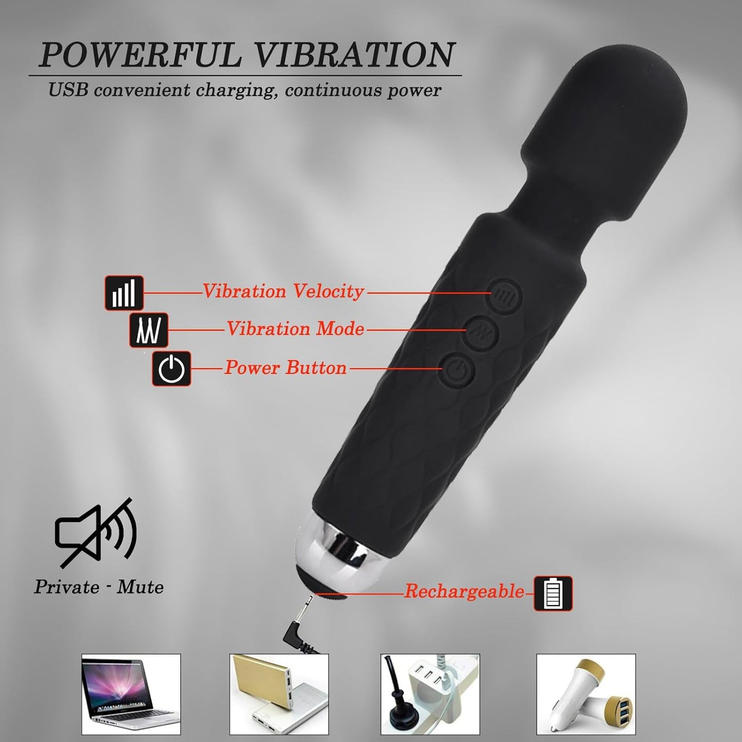 G-Punkt Vibrator Massagestab Analvibrator  mit 20 Vibrationsmodi