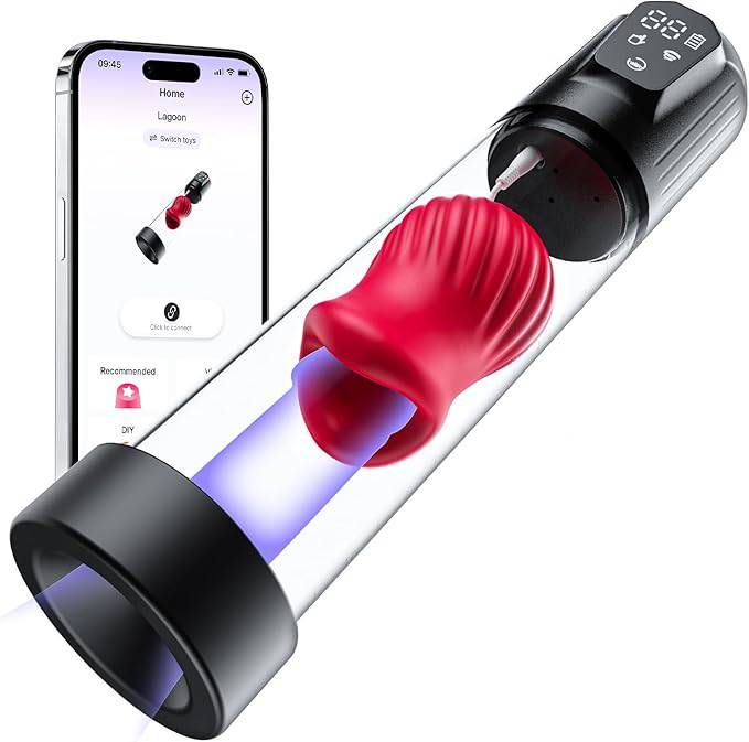 Elektrischer Penispumpe  Vergrößerer Pocket Pussy mit 5 Vibrations und Saugfunktionen