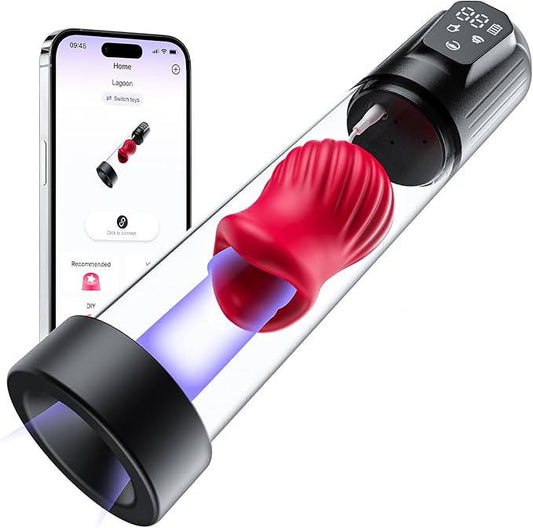 Elektrischer Penispumpe  Vergrößerer Pocket Pussy mit 5 Vibrations und Saugfunktionen