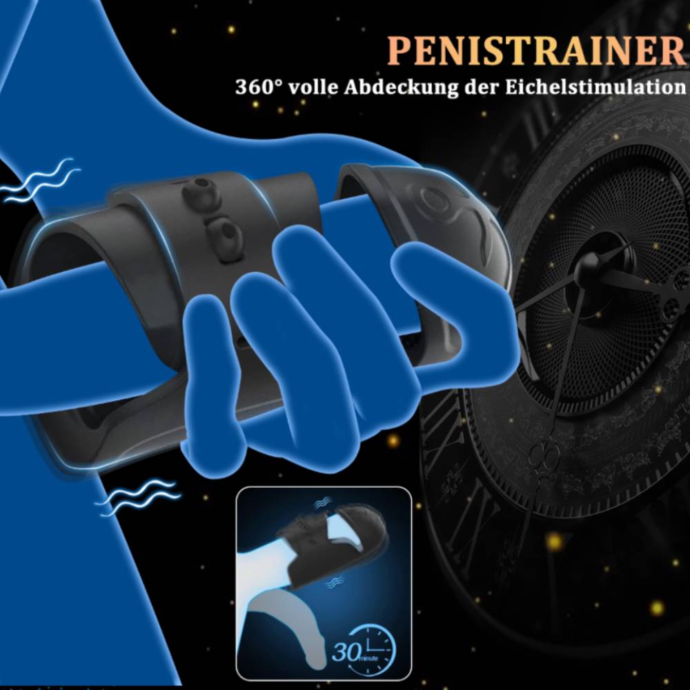 360° Umhüllung Automatische Penistrainer Eichelmassagegerät mit 10 Vibrationsmodi