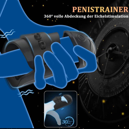 360° Umhüllung Automatische Penistrainer Eichelmassagegerät mit 10 Vibrationsmodi