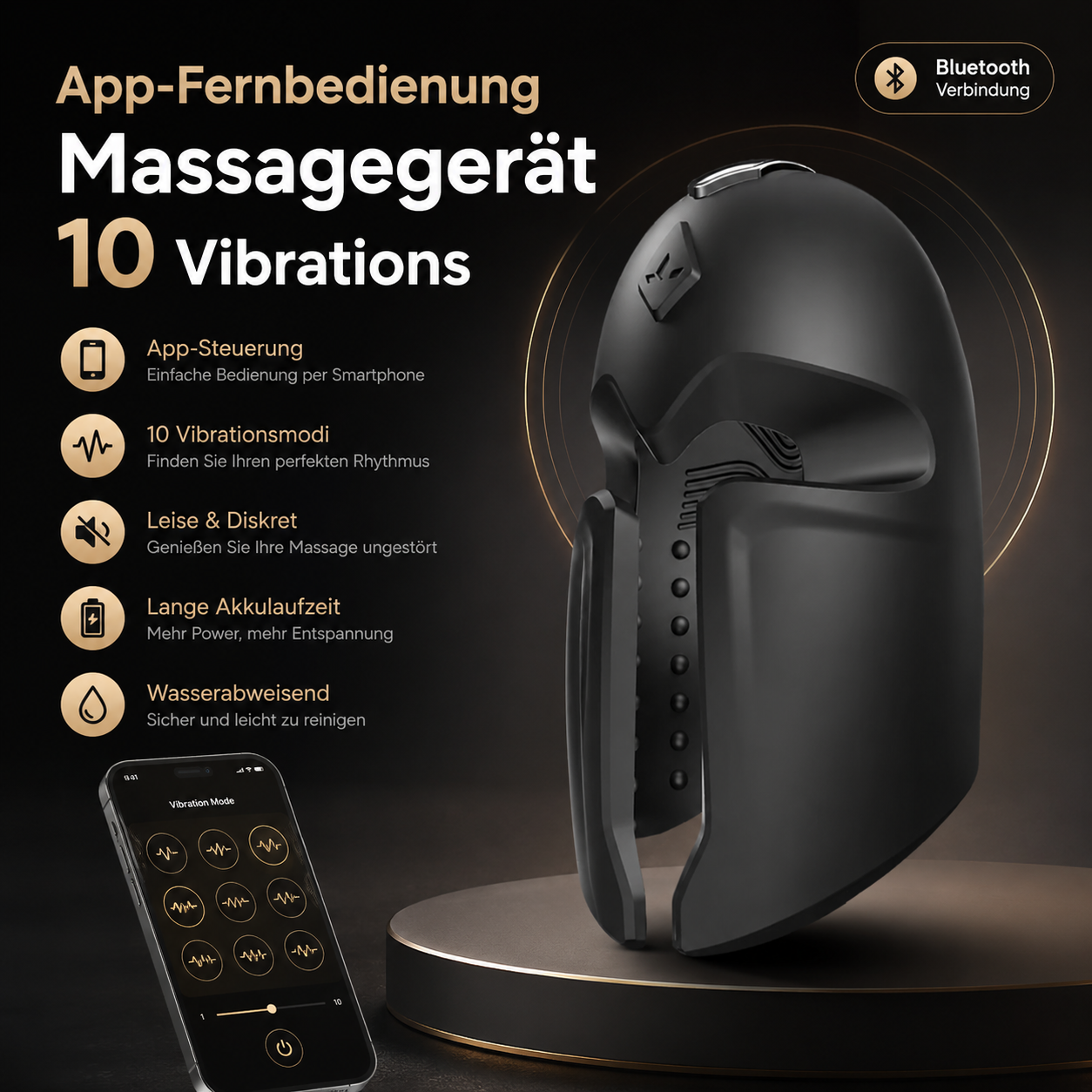 App-Fernbedienung Eichelvibrator Penistrainer Massagegerät Masturbator mit 10 Vibrations