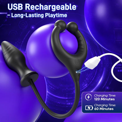 Anal Vibrator Dildo Prostata Stimulation Penisring mit 10 Vibrationsmodi