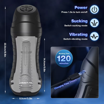 Oral Automatischer Masturbator Penis Trainer Blowjob mit 10 Vibrations und 10 Saugmodus