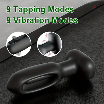 Beating anal plug prostate massager, 9 tapping modes, 9 vibration modes 