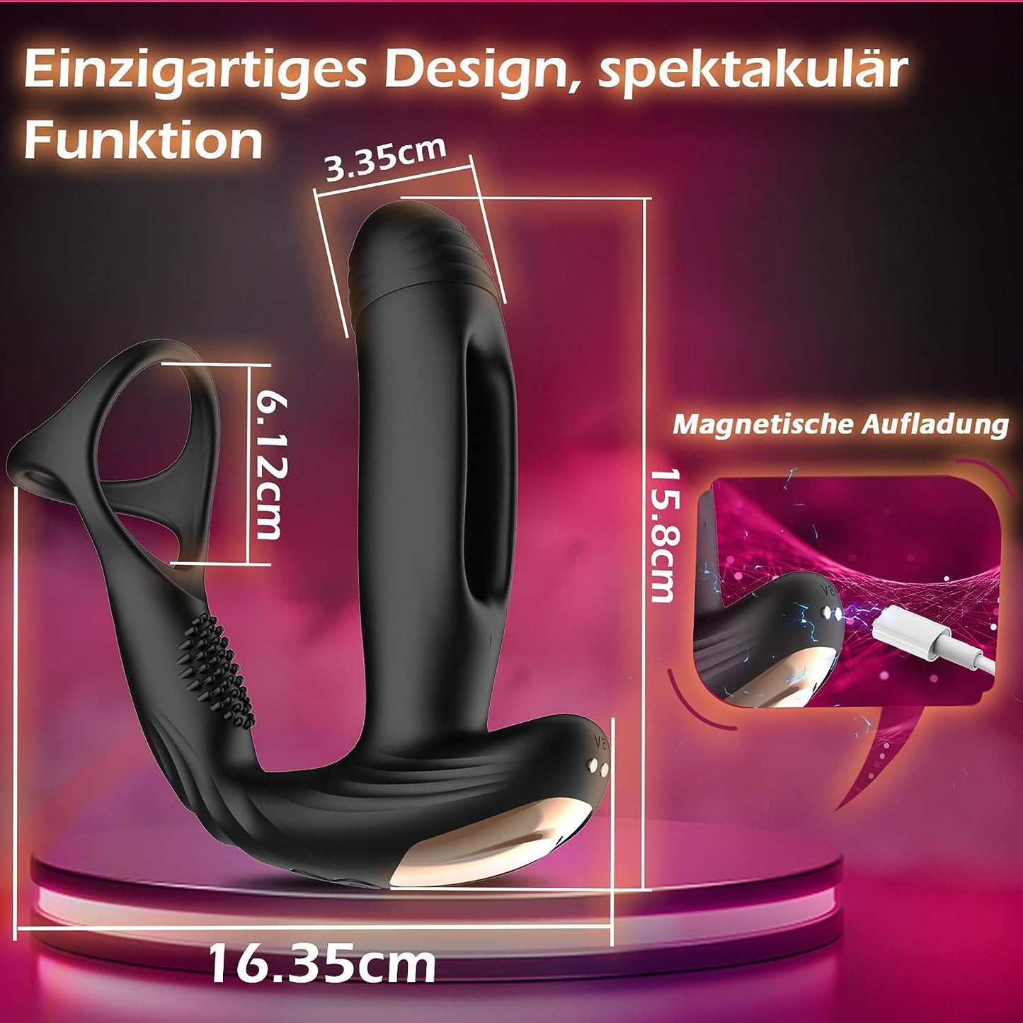 Prostaatstimulatie anaaldildo anale vibrators met 10 flapperende en 10 vibratiestanden 