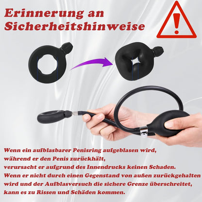 Bondage Silikon Aufblasbarer Penisring Pumpe SM Cockring Erektion Trainer