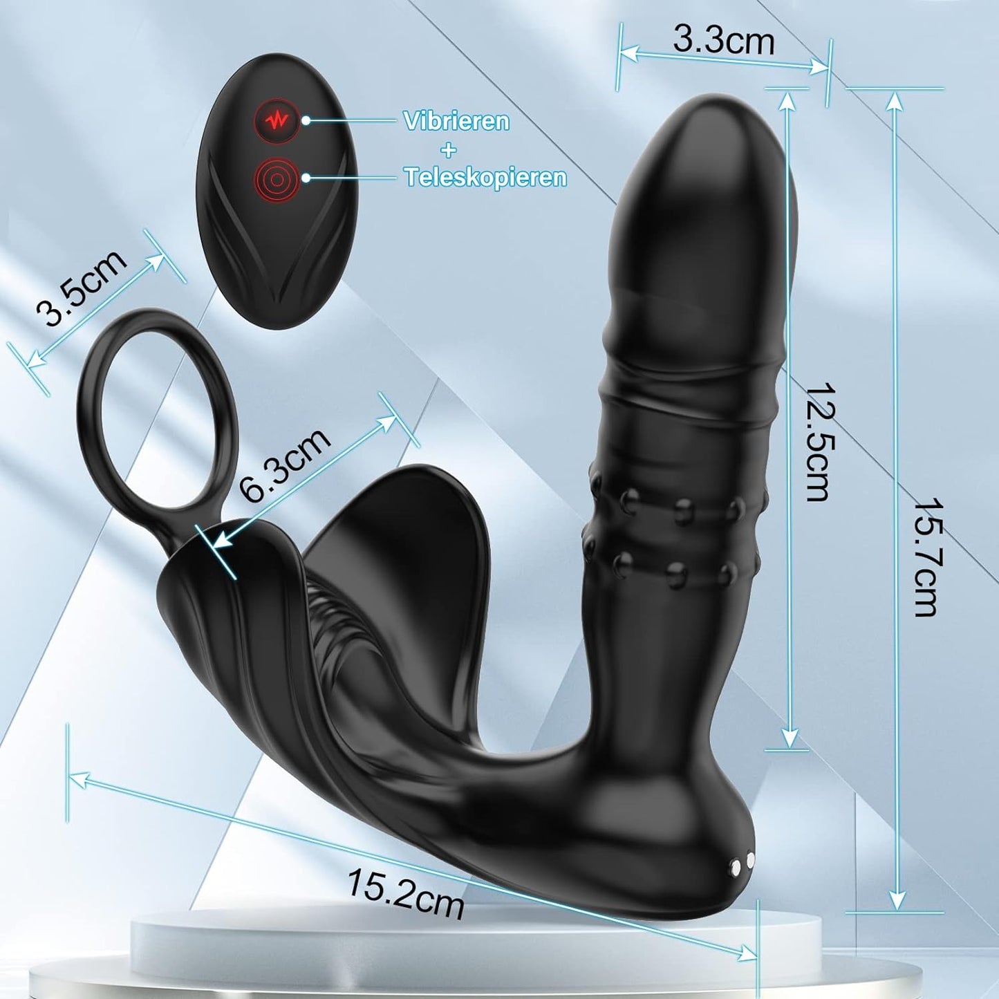 Intelligente App-Steuerung Analvibratoren Prostata Vibrator mit 9 Teleskopmodi 9 Vibrationsmodi