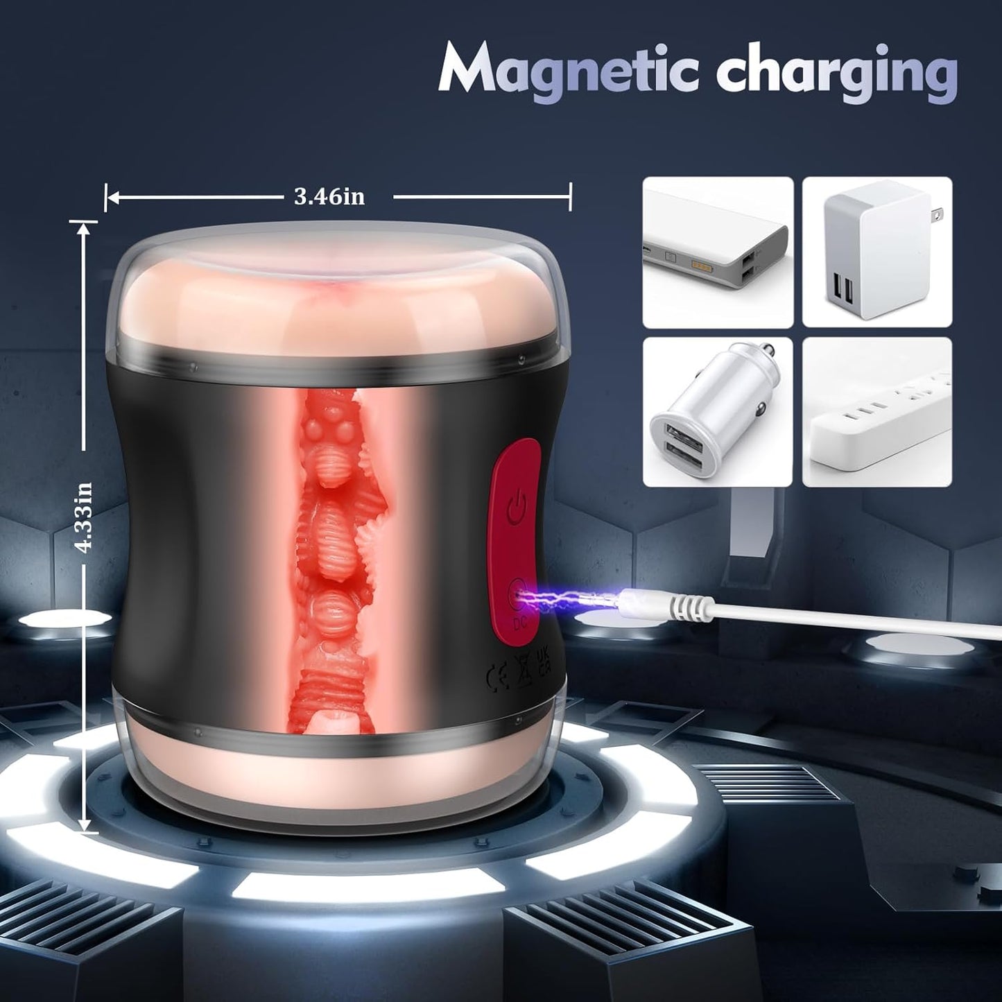 Offener Realistischer Masturbator Stroker Blowjob mit 9 Starke Vibrationen