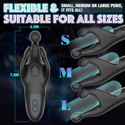 Penistrainer Eichel Stimulator Elektrische Masturbatoren mit 10 Slap-Vibrationsmodus