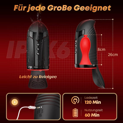 360° Spin Eicheltrainer Penisvibrator Masturbator mit 10 Saug und Vibrationsmodi