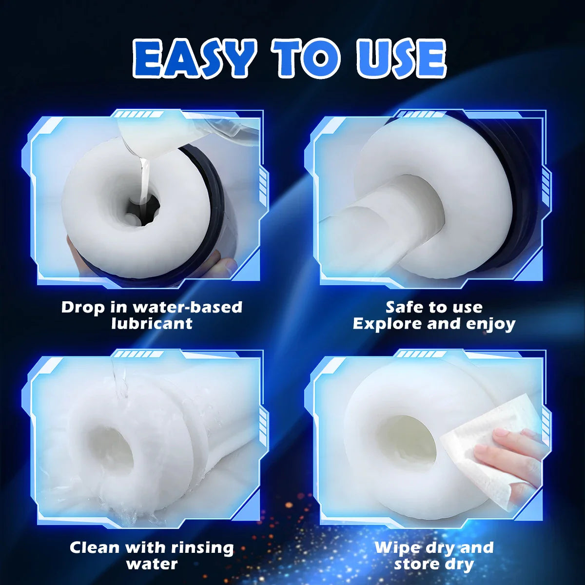 Automatischer Masturbator Penistrainer Stroker mit 12 Vibrations und 4 Saugmodi