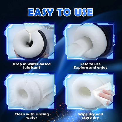 Automatischer Masturbator Penistrainer Stroker mit 12 Vibrations und 4 Saugmodi