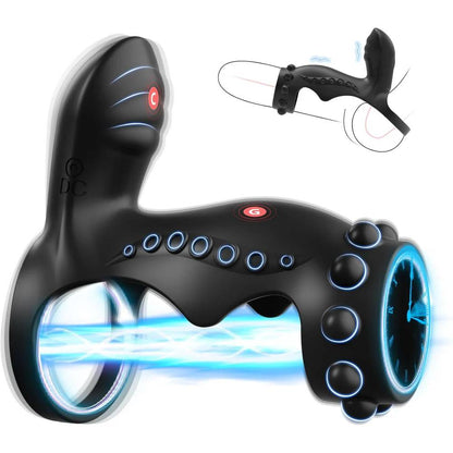 4 IN 1 Penisring Extender Stimulator Massagegerät mit 10 Intensiven Vibrationsmodi