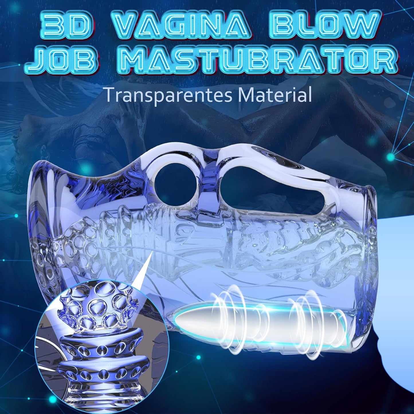 Elektrischer Penistrainer Pocket Pussy Blowjob Stroker mit 10 Vibrationsmodi