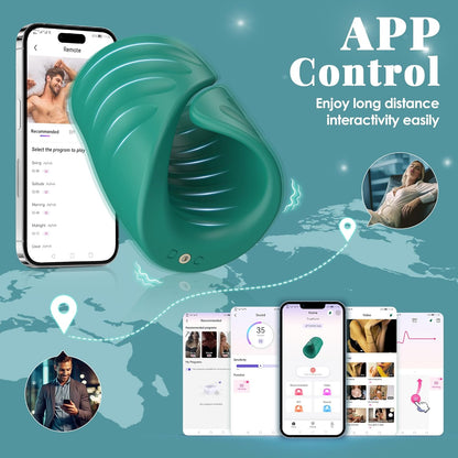APP-Steuerung Penistrainer Vibrator Stimulator Cockring Masturbator mit 9 Vibrationsmodi