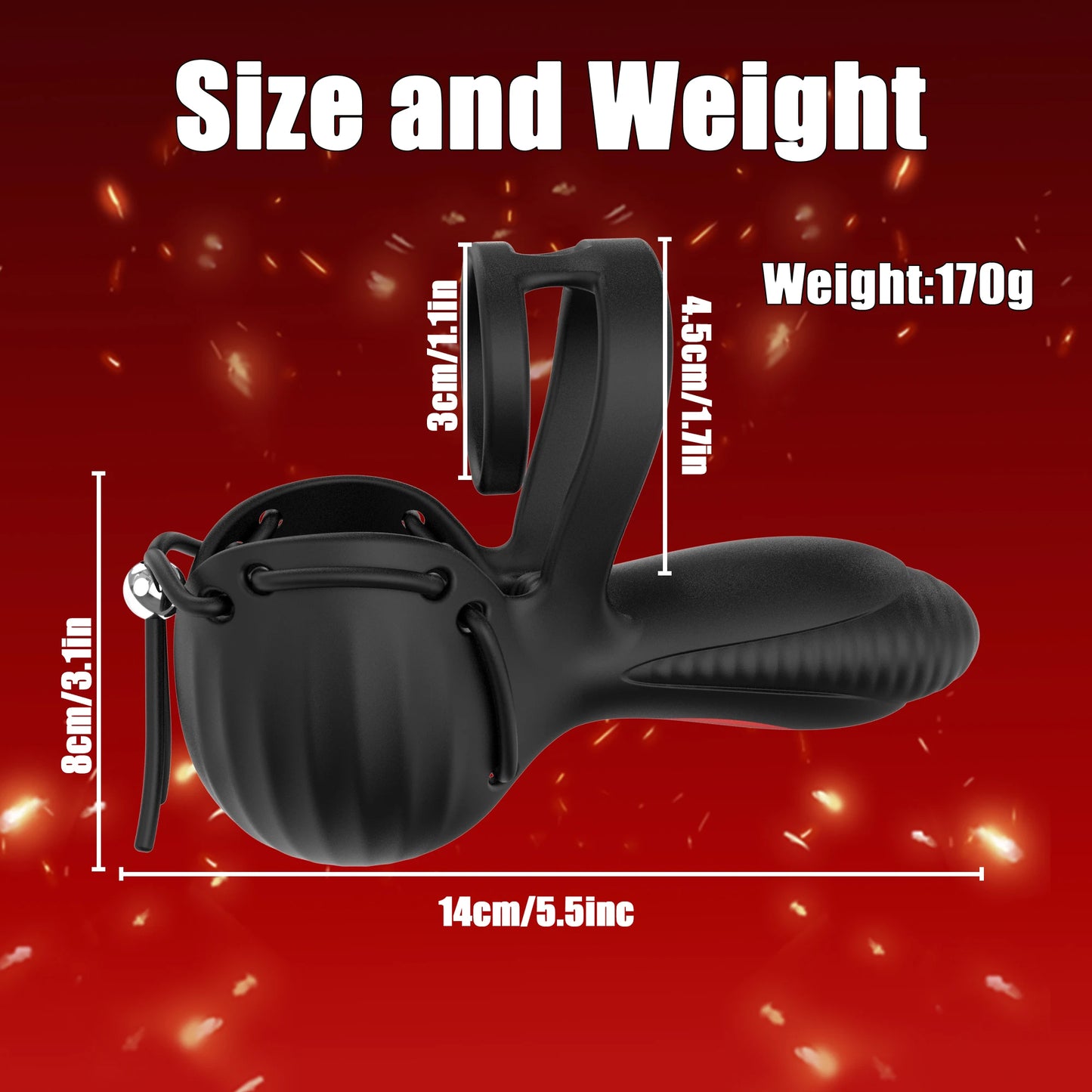 3 IN 1 Cock Ring Hodenstimulator Penistrainer Vibrator mit 10 Vibrationsmodi
