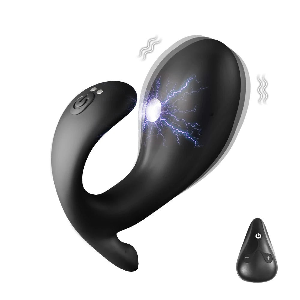 Leistungsstarker Tragbarer Anal Butt Plug Vibrator mit 12 Vibrationen & 7 Elektroschock