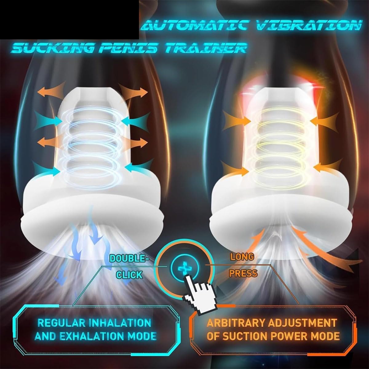 360° Vollumhüllungs Penistrainer Vibrator Masturbator mit 10 Vibrations und Trainingsmodi