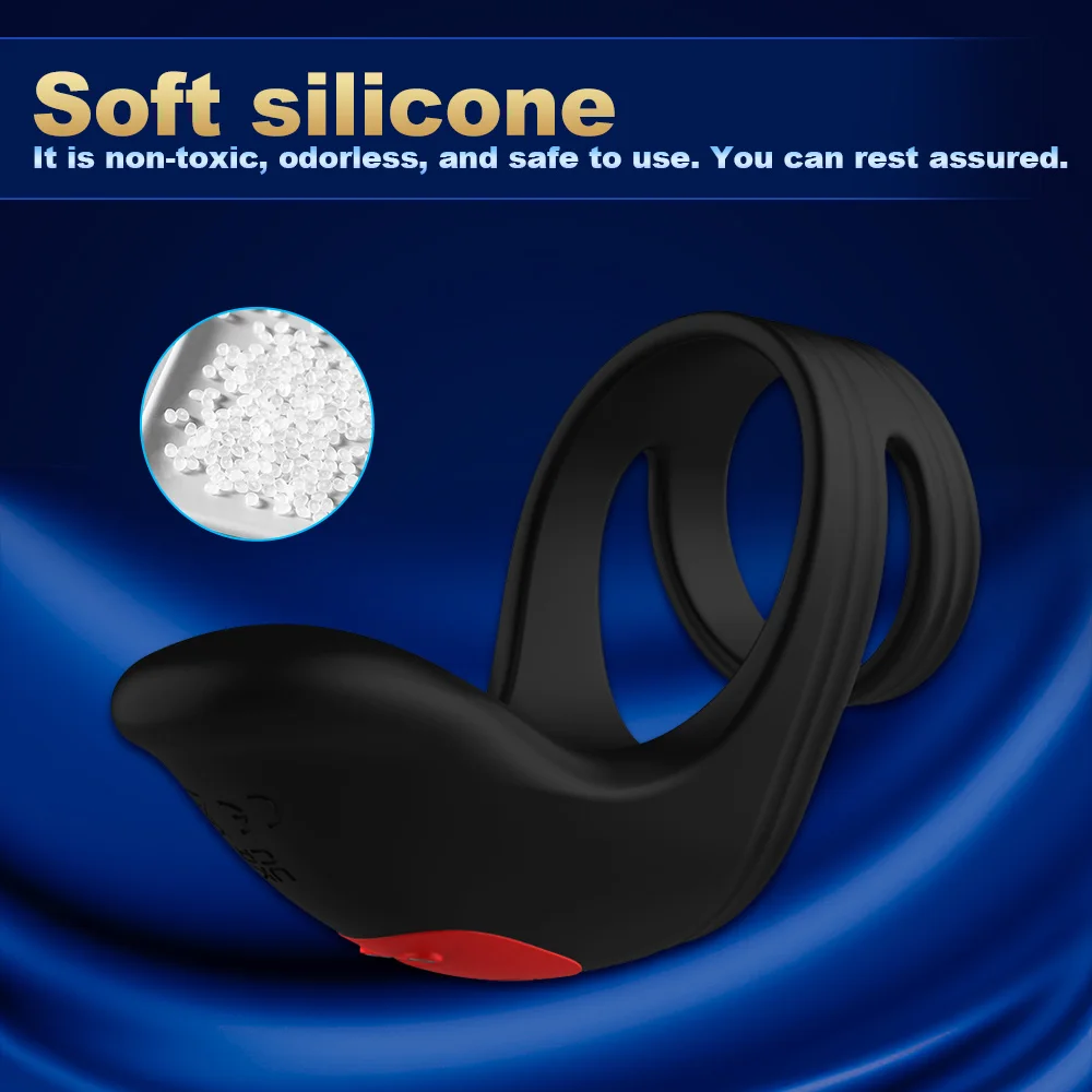 Doppelte Stimulation Penis Trainer Vibrator Cockring mit 10 Kraftvolle Vibrationen