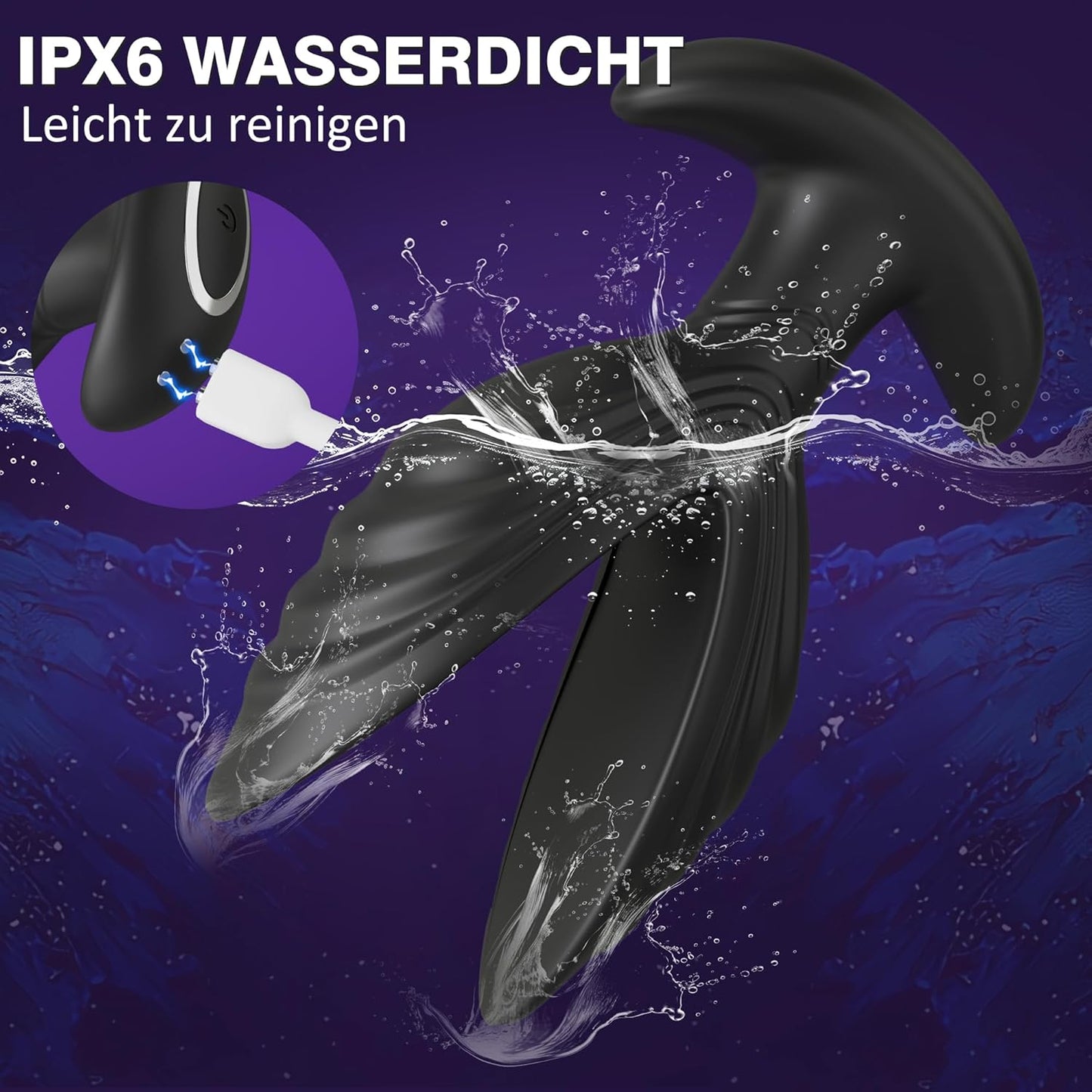 E-stim Anal Expansionsvibrator Prostata Stimulator mit 8 Kraftvolle Vibrationen und Elektroschocks