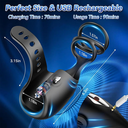 Elektrischer Penis Trainer Vibrator Eichel Stimulator mit 9 Vibrationsmodi