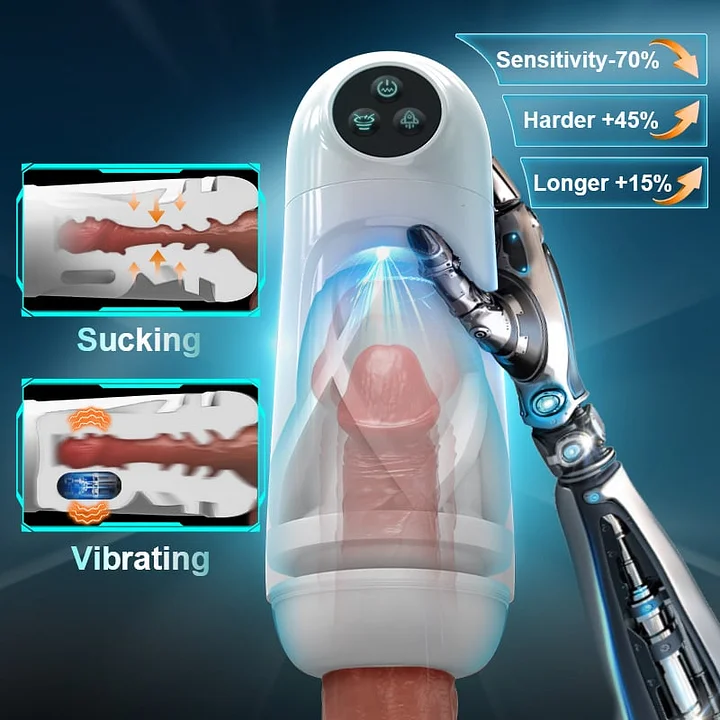 Automatischer Masturbator Penispumpe Blowjob mit 10 Saug und Vibrationsmodi