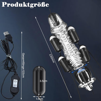 Penistraining Elektrischer Masturbator mit 6 Vibratoren 10 Vibrationsstufen