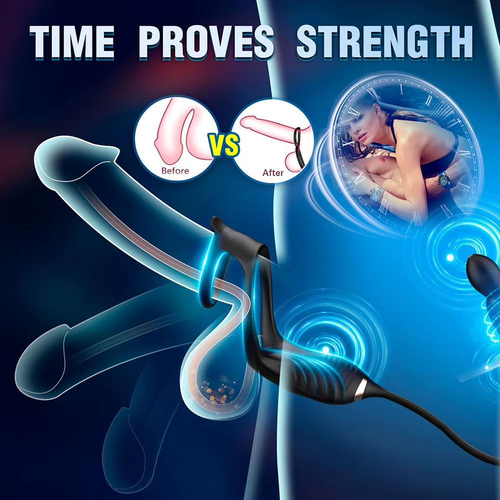 Analvibrator Butt Plug Prostatamassager Penisring mit 10 Plus Modi