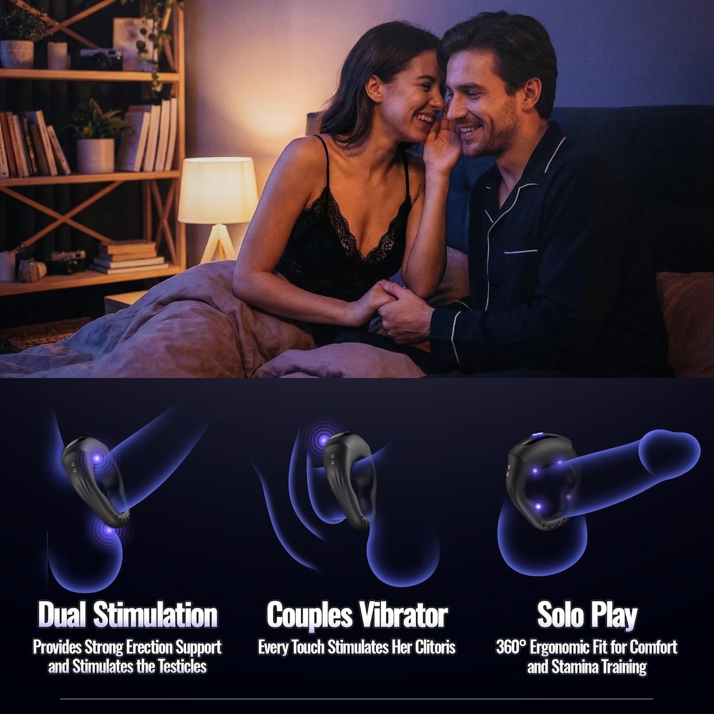 Smart APP Steuerung Wrap-Around Cock Ring Penis Trainer Vibrator mit 10 Vibrationsmodi