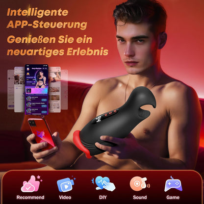 Dual-End Beads Stimulation Penistrainer Vibrator Masturbator mit 9 Vibrationen & 4 Wellenaugen
