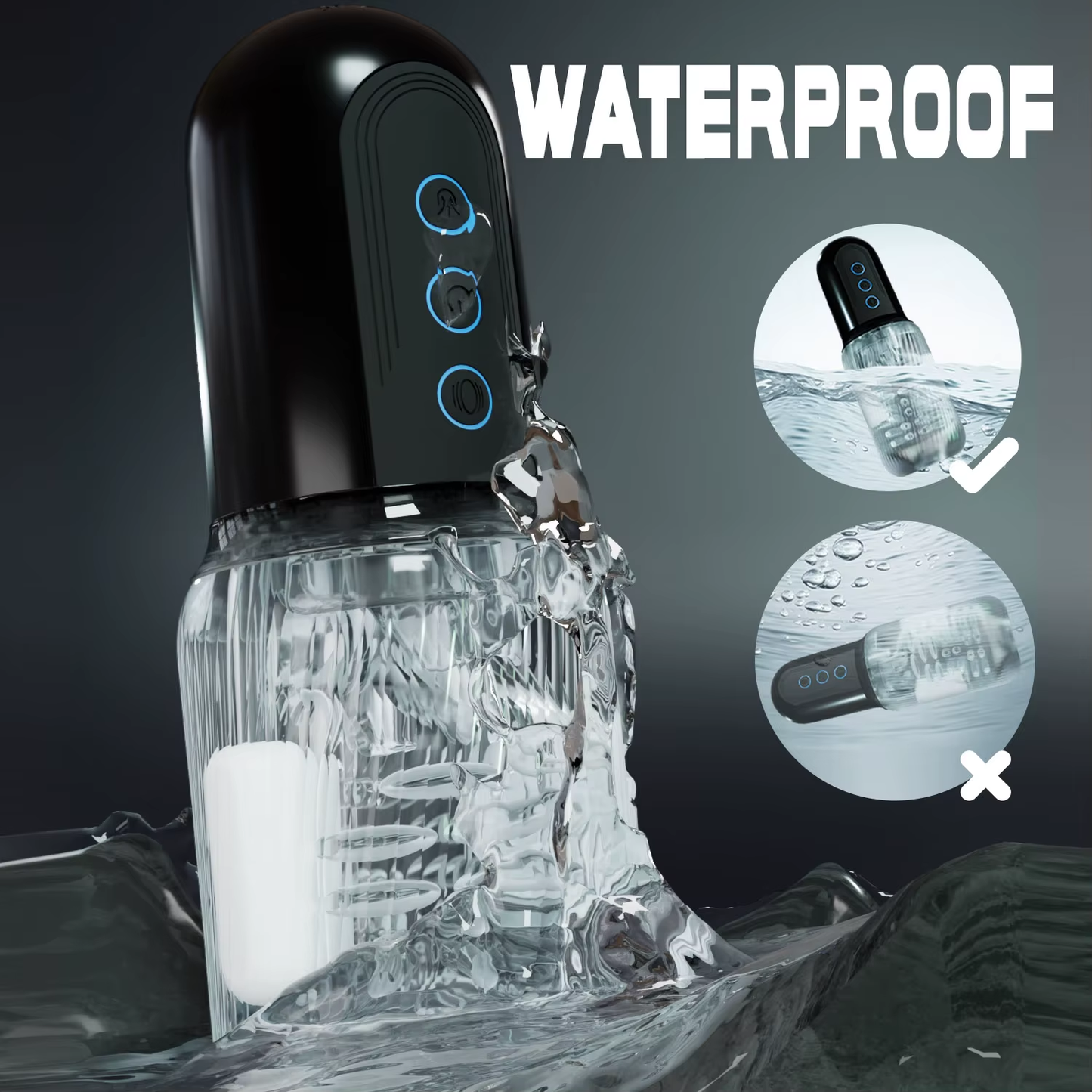 Automatische Penistrainer Mastubator Stroker Blowjob mit 10 Vibrationsmodi & 5 Saugen