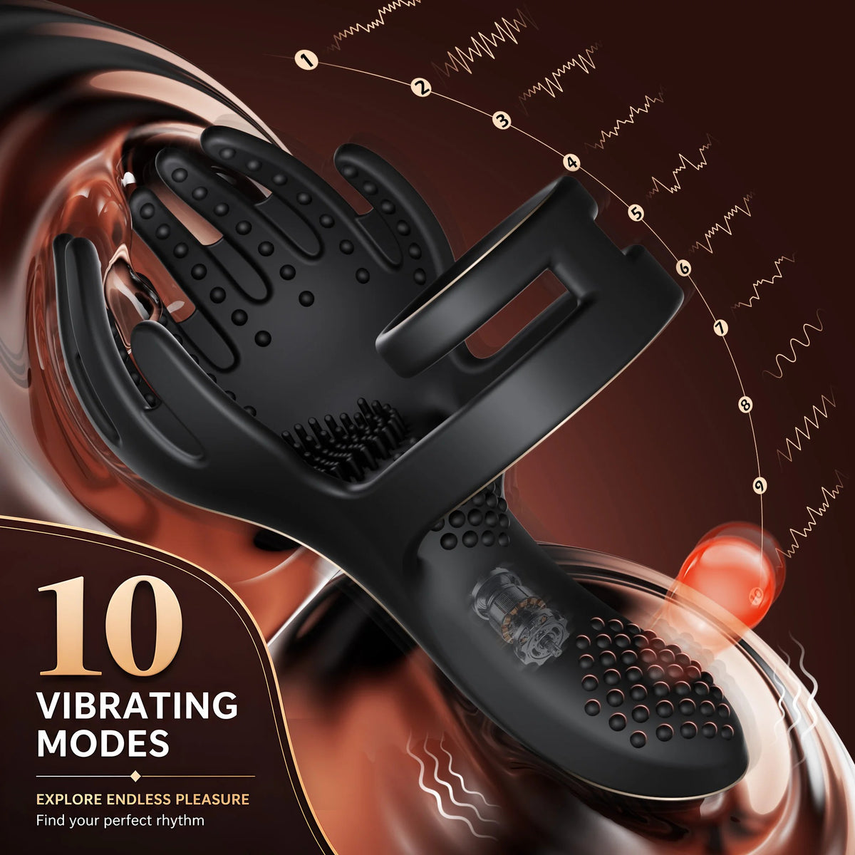 3 IN 1 Cockring Penis Trainer Vibrator Hodenstimulator mit 10 Vibrationsmodi