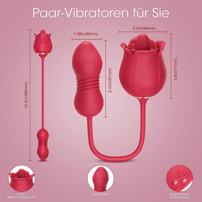 3 in 1 Vibratoren Bullet sex toys Clit und Nippel Stimulator mit 9 Leckenmodi & 9 Vibrationsmodi