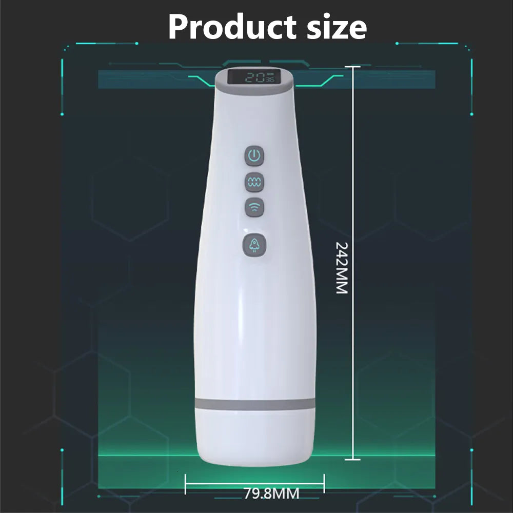 LCD Display Automatischer Masturbator Stroker Blowjob mit 7 Saugmodi und 10 Vibrationsmodi