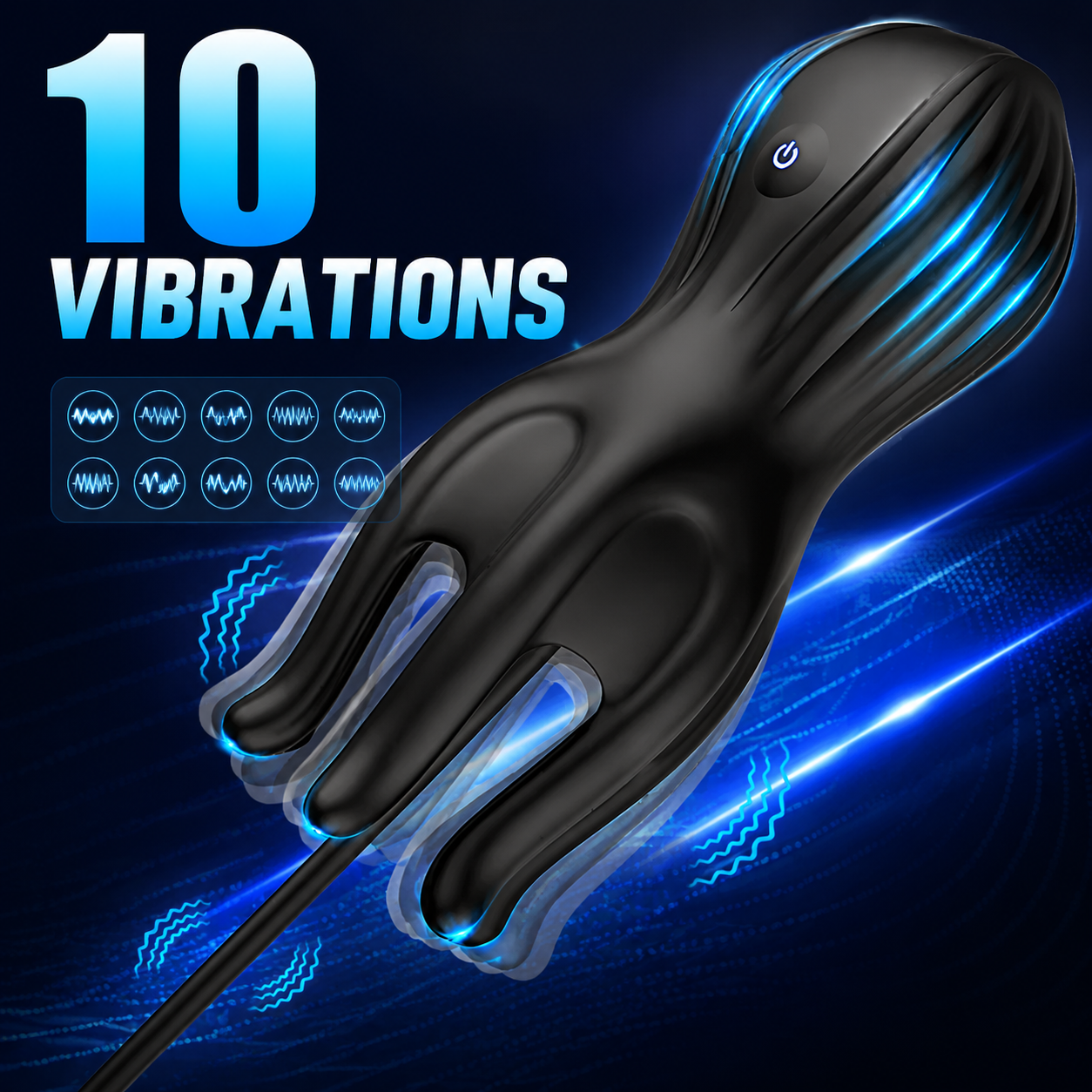 Eicheltrainer Penis Massagegerät Harnröhren Stimulator mit 10 Vibrationsmodi