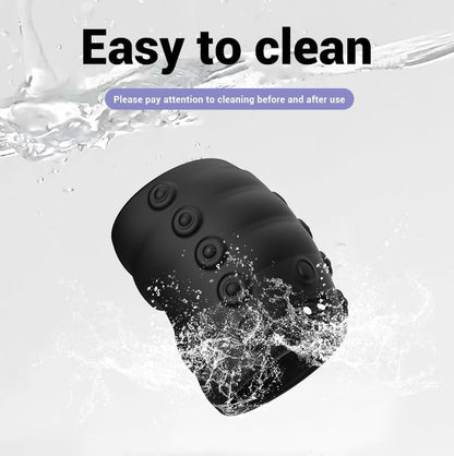 60°-Weichperlen Penishülle Penistrainer Cockring mit 10 Vibrationsmodi