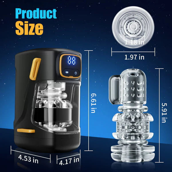 Tragbarer Automatischer Masturbator Stroker Blowjob mit 9 Stoß und 9 Vibrationsmodi