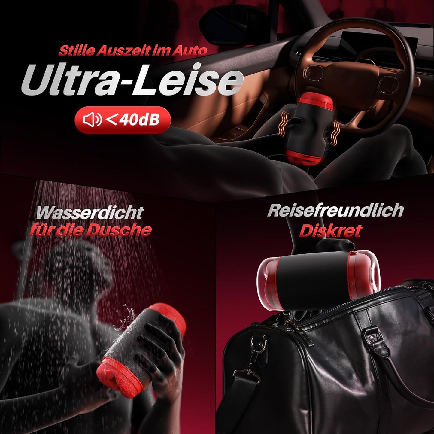 Elektrischer Masturbator Blowjob Taschenmuschi mit 9 Vibrationen & Druckmodus