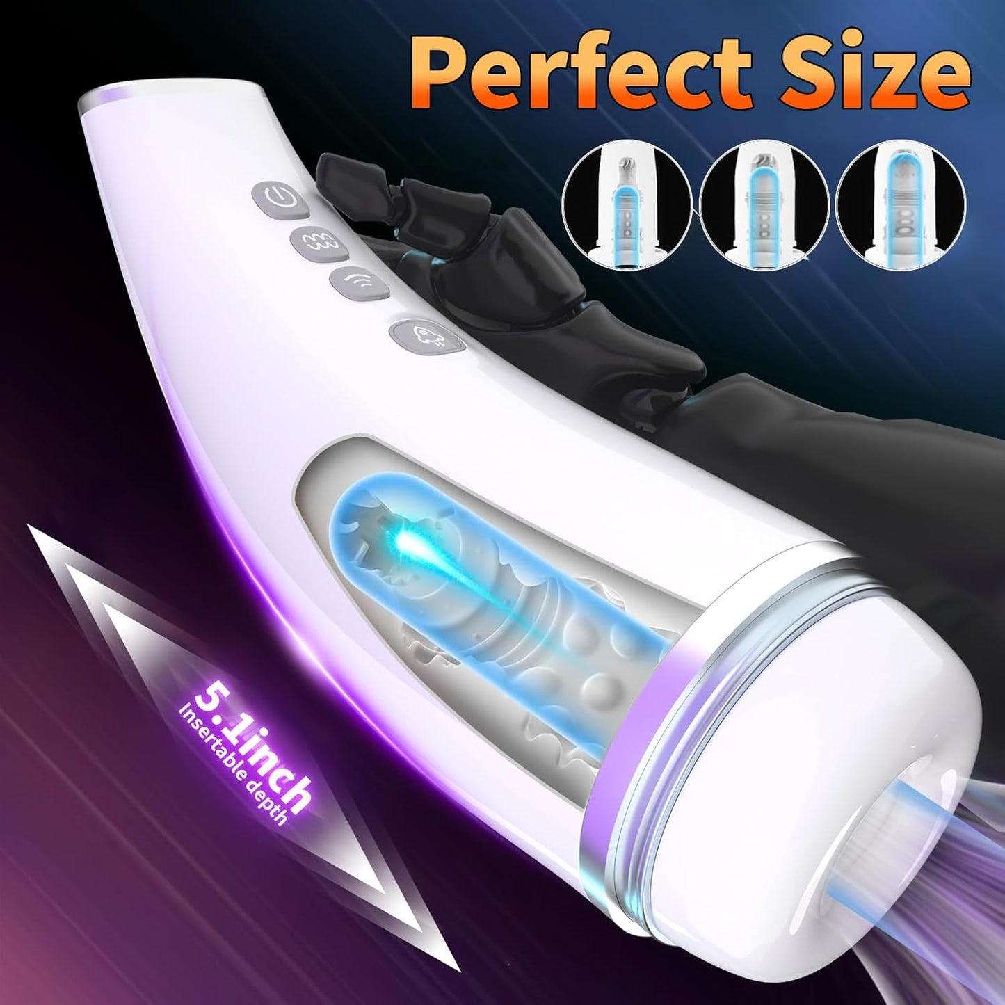 LCD Display Automatischer Masturbator Stroker Blowjob mit 7 Saugmodi und 10 Vibrationsmodi