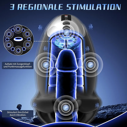Penis Vibrator Taschenmuschi Eichel Stimulator mit 9x9 Klopfen-Lecken-Vibration