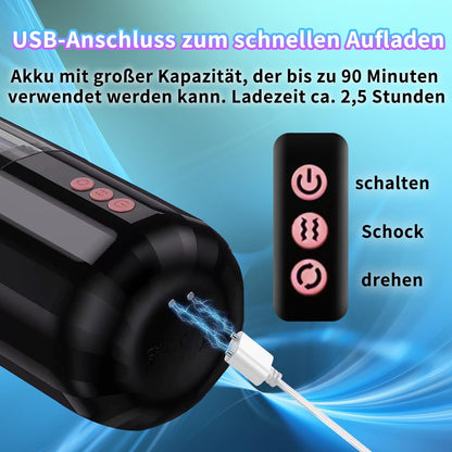 Elektrischer Masturbator Taschenmuschi Penis Masturbatoren mit 10 Vibrationsstufen 5 Saugstufe