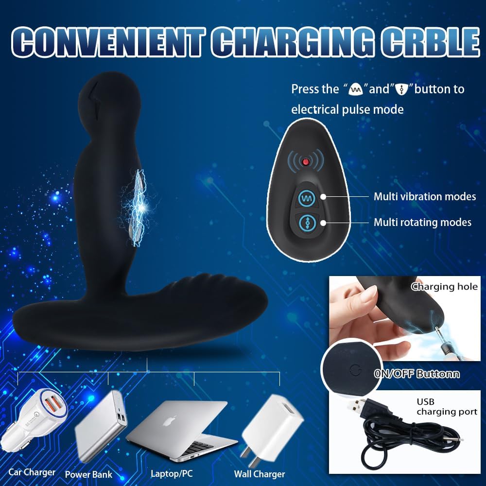 Puls Prostata Stimulator Analvibrator mit 16 & 3 Rotations-Vibrationsmodi