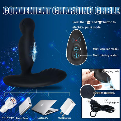 Puls Prostata Stimulator Analvibrator mit 16 & 3 Rotations-Vibrationsmodi