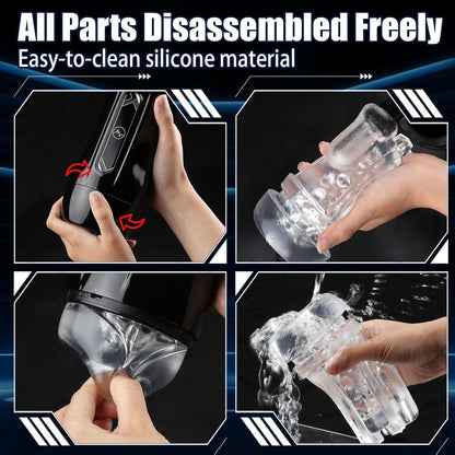 Automatischer Masturbator Pocket Pussy Stroker Blowjob mit 10 Vibrations und 5 Saugmodi