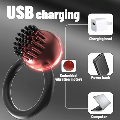Elektrische Penisring Massagegerät Cock Stimulator mit 10 Vibrationsmodi